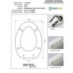 Copriwater JOLLY Eos Bianco Cerniera Rallentata Soft Close Cromo