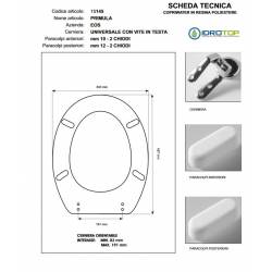 Copriwater PRIMULA/STYLON Eos Bianco Cerniera Rallentata Soft Close Cromo