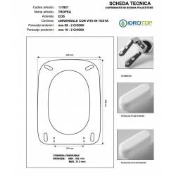 Copriwater TROPEA Eos Bianco Cerniera Rallentata Soft Close Cromo