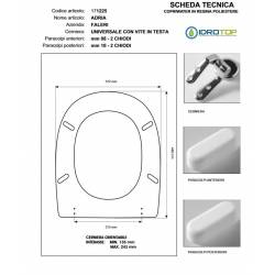 Copriwater ADRIA/AIDA Grigio Sussurrato Cerniera Rallentata Soft Close Cromo-Falerii