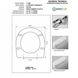 Copriwater F. CONCEPT CARENATO Manhattan Cerniera Rallentata Soft Close Cromo-Falerii