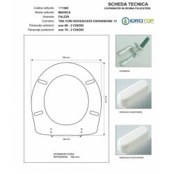 Copriwater MAGICA Bianco Cerniera Rallentata Soft Close Cromo-Falerii