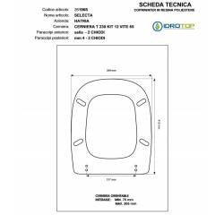 Copriwater Hatria  SELECTA BIANCO  Cerniera Cromo-Sedile-Asse Wc