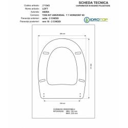 Copriwater Hidra LOFT Bianco IS Cerniera Cromo-Sedile-Asse Wc