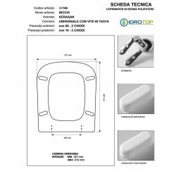 Copriwater BICCHI Kerasan Bianco Cerniera Rallentata Soft Close Cromo