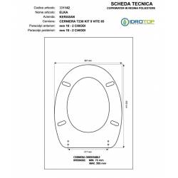 Copriwater ELKA Kerasan Bianco Cerniera Rallentata Soft Close Cromo