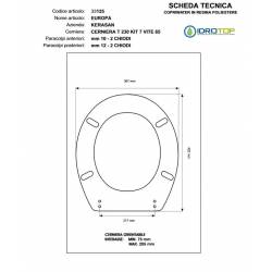 Copriwater EUROPA Kerasan Bianco Cerniera Rallentata Soft Close Cromo