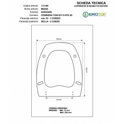 Copriwater MOZIA Kerasan Bianco Cerniera Cromo 