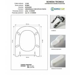 Copriwater RITMO Kerasan Bianco Cerniera Rallentata Soft Close Cromo