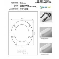 Copriwater 900 Micas Bianco Cerniera Rallentata Soft Close Cromo