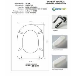 Copriwater VALENTINA Micas Bianco Cerniera Rallentata Soft Close Cromo