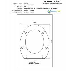 Copriwater MONOLITE SOSPESO Bianco Cerniera Cromo-Nic 