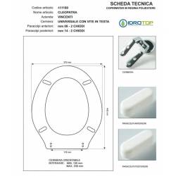 Copriwater CLEOPATRA Vincenti Bianco con Cerniera Rallentata Soft Close Cromo