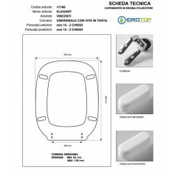 Copriwater ELEGANT Vincenti Bianco con Cerniera Cromo 