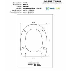 Copriwater FARAH Vincenti Bianco con Cerniera Rallentata Soft Close Cromo