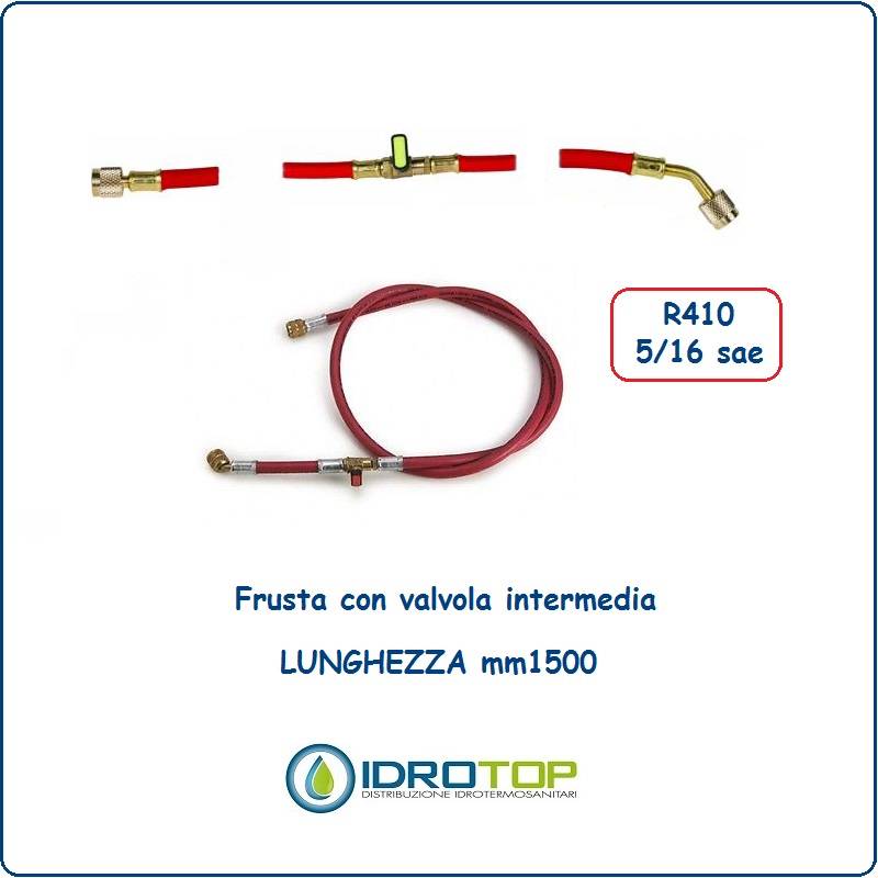 Tubo Flessibile-Frusta Colore Rosso con Valvola Intermedia x R410-Idrotop