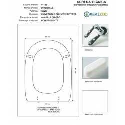Copriwater Vavid ORIENTALE Noce Cerniera Rallentata Soft Close Cromo