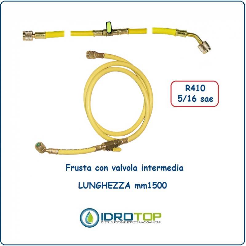 Tubo Flessibile-Frusta Colore Giallo con Valvola Intermedia x R410-Idrotop