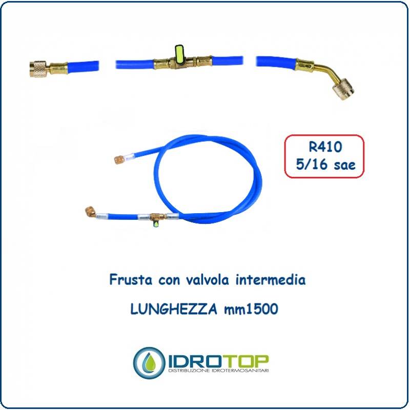 Tubo Flessibile Blu con Valvola Intermedia per R410-Idrotop