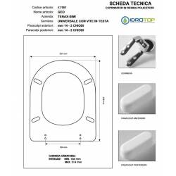 Copriwater GEO Visone I.S. Cerniera Rallentata Soft Close Cromo-Tenax Simi