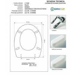 Copriwater Senesi PALIO BIANCO EUROPA Sedile Wc Coprivaso Asse