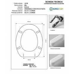 Copriwater Scala IRIL VISONE I.S. Cerniera Rallentata Soft Close Cromo-Sedile-Asse Wc