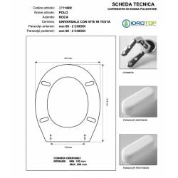 Copriwater Roca POLO Rosa Sussurrato Cerniera Rallentata Soft Close Cromo