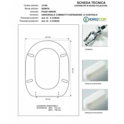 Copriwater Pozzi Ginori QUINTA CHAMPAGNE  Cerniera Cromo-Sedile-Asse Wc 