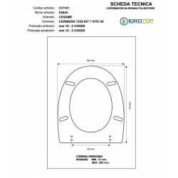 Copriwater Cesame  EQUA BIANCO Cerniera Rallentata Soft Close Cromo-Sedile-Asse Wc