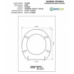 Copriwater Cesame  KORE BIANCO Cerniera Rallentata Soft Close Cromo-Sedile-Asse Wc