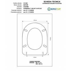 Copriwater Cesame  SYSTEM BIANCO Cerniera Cromo-Sedile-Asse Wc