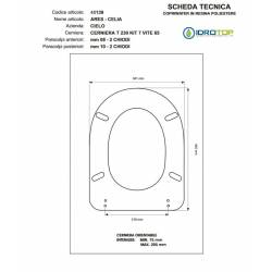 Copriwater Cielo ARES/CELIA BIANCO Cerniera Rallentata Soft Close Cromo-Sedile-Asse Wc