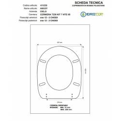 Copriwater Cielo ASCOT BIANCO Cerniera Rallentata Soft Close Cromo-Sedile-Asse Wc
