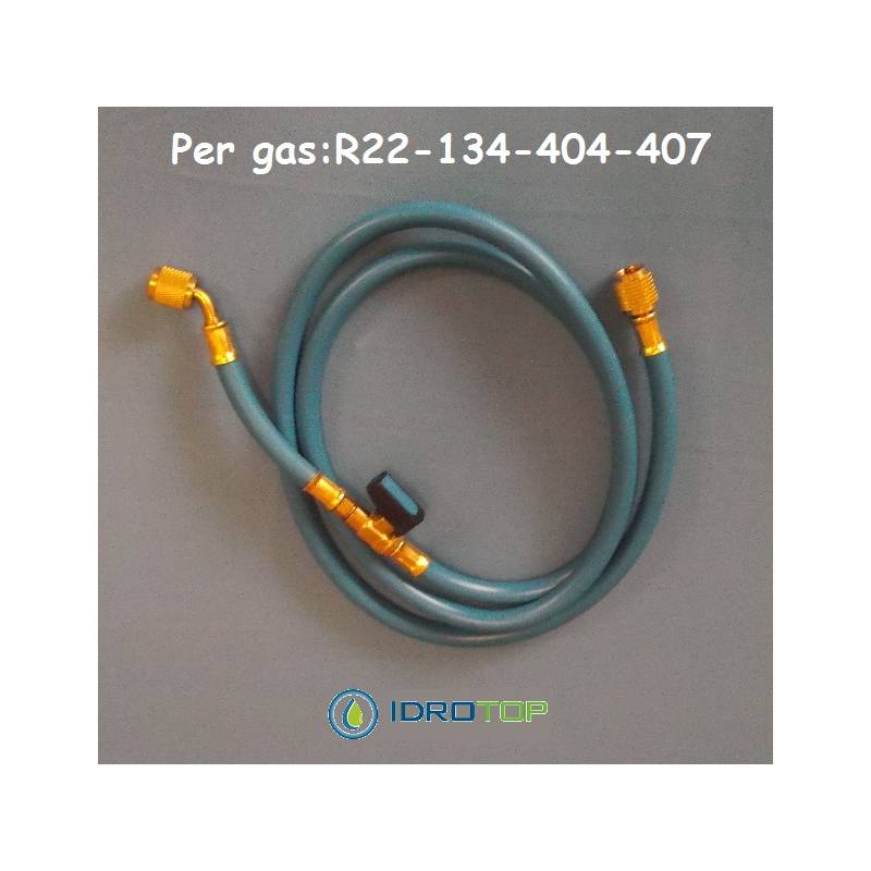 Tubi Flessibili Blu con Valvola Intermedia per R22-134-404-407-Idrotop
