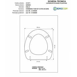 Copriwater Cielo URANO BIANCO Cerniera Rallentata Soft Close Cromo-Sedile-Asse Wc
