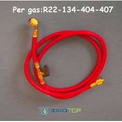Tubo Flessibile Rosso Frusta con Valvola Intermedia per R22-134-404-407