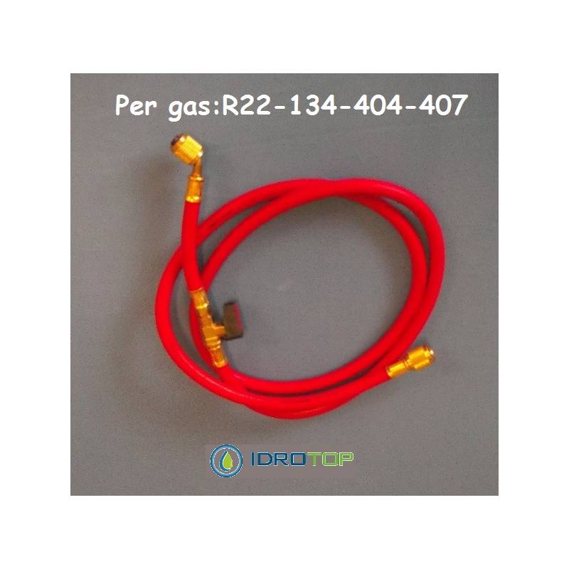 Tubo Flessibile Rosso Frusta con Valvola Intermedia per R22-134-404-407