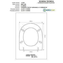 Copriwater Flaminia  LINK/MINILINK GRIGIO SUSSURRATO  Cerniera Rallentata Soft Close Cromo-Sedile-Asse Wc