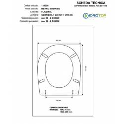 Copriwater Flaminia  METRO SOSP CHAMPAGNE  Cerniera Rallentata Soft Close Cromo-Sedile-Asse Wc
