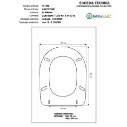 Copriwater Flaminia  VALENTINE ROSSO BERTOCCI  Cerniera Cromo-Sedile Wc