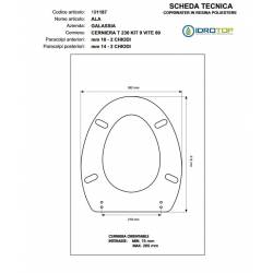 Copriwater Galassia ALA-OLA GIALLO BERTOCCI Cerniera Rallentata Soft Close Cromo-Sedile-Asse Wc