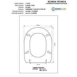 Copriwater Globo  ALIA-FLAVIA BIANCO  Cerniera Rallentata Soft Close Cromo-Sedile-Asse