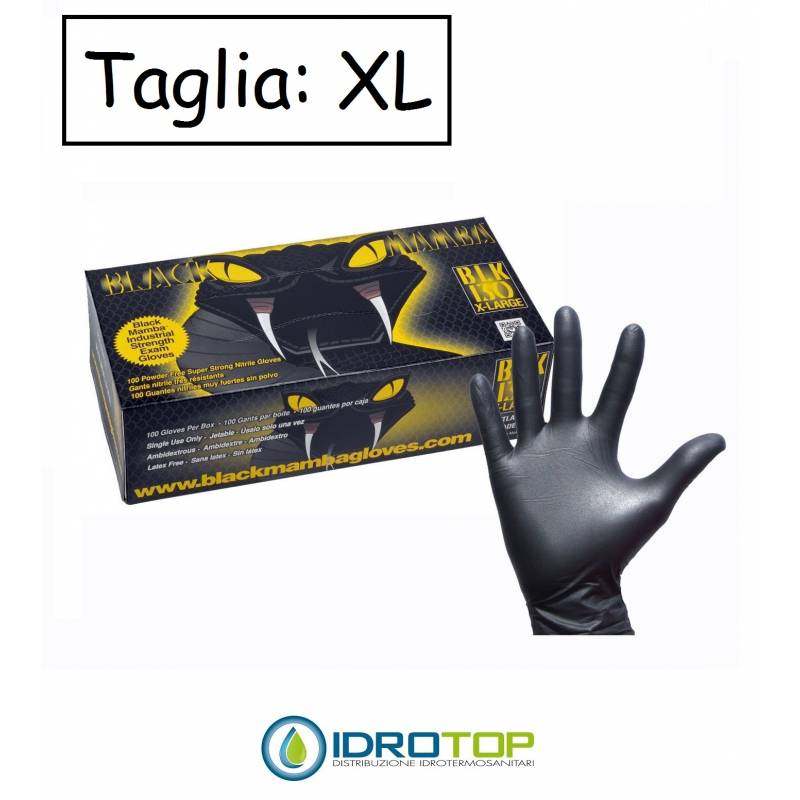 Black Mamba Guanti Nitrile Alta Resistenza Tg.XL 100pz. Idrotop