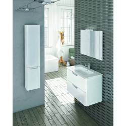 Mobile da bagno cm 80 Life con top in ceramica + specchio e lampada al led  