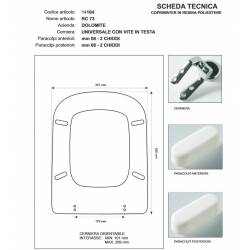 COPRIWATER SEDILE RC.73 CHAMPAGNE CERNIERA Rallentata Soft Close CROMO