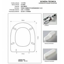 Copriwater Dolomite  CLODIA VISONE I.S.  Cerniera Rallentata Soft Close Cromo-Sedile-Asse Wc