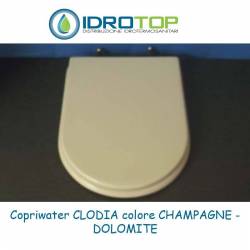 Copriwater Dolomite  CLODIA CHAMPAGNE  Cerniera Rallentata Soft Close Cromo-Sedile-Asse Wc