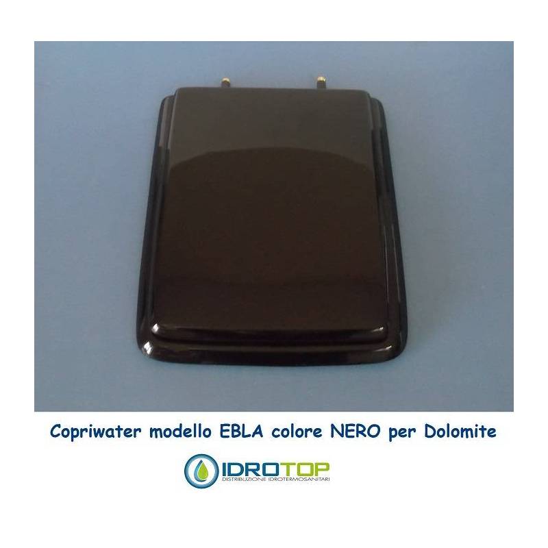 Copriwater Dolomite EBLA NERO Cerniera Cromo-Sedile-Asse Wc