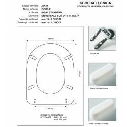 Copriwater Ideal Standard FIORILE Bianco Euro Sedile Cerniera Rallentata Soft Close Cromo -Sedile-Asse Wc