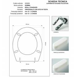 Copriwater Ideal Standard  GEMMA VISONE I.S. Cerniera Rallentata Soft Close Cromo-Sedile-Asse Wc